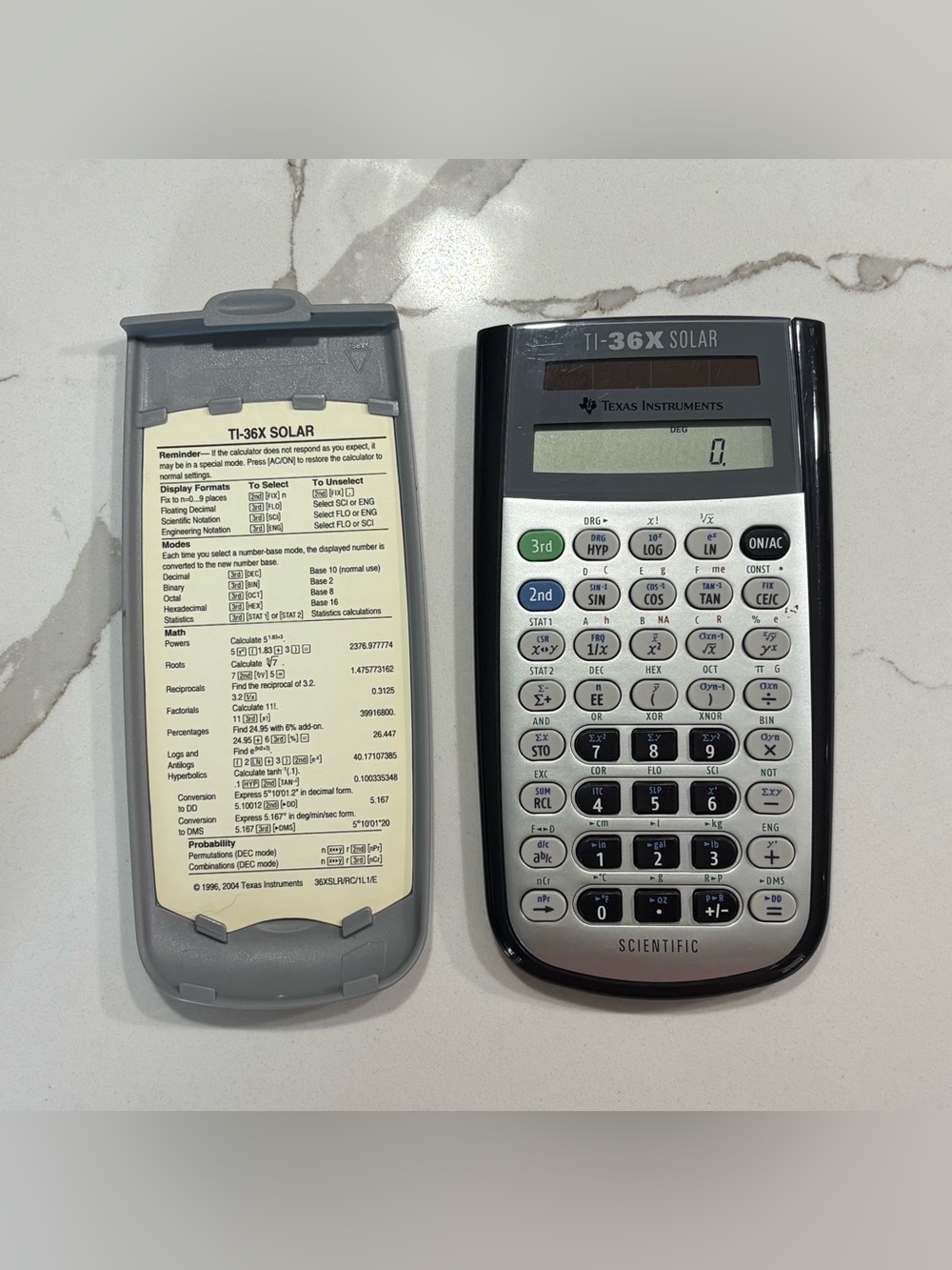 Texas Instruments TI-36X Solar Scientific Calculator Gray Cover TESTED WORKS